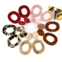 Akryl smykker ørering, Zinc Alloy, med Plank, mode smykker & for kvinde, flere farver til valg, 78x40mm, Solgt af par