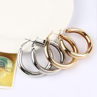 Tibetan Style Hoop Earring, plated, fashion jewelry & for woman, more colors for choice, 49x49mm, Sold By Pair