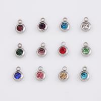Stainless Steel Pendants, 304 Stainless Steel, with Crystal, plated, DIY, more colors for choice, 9.30x6.50mm, Sold By PC
