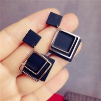 Acrylic Jewelry Earring, Tibetan Style, with Acrylic, fashion jewelry & for woman, more colors for choice, 35x37mm, Sold By Pair