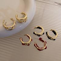 Zinc Alloy Stud Earring with Cloth fashion jewelry & for woman Sold By Pair