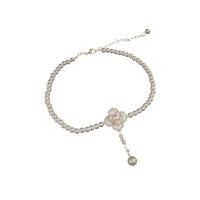 Plastik perle halskæde, Zinc Alloy, med Plastic Pearl, mode smykker & for kvinde, hvid, Solgt Per 16.14 inch Strand