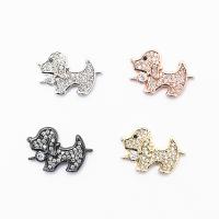 Cubic Zirconia Micro Pave Brass Connector Dog plated fashion jewelry & micro pave cubic zirconia nickel lead & cadmium free Sold By PC