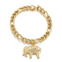 Titanium Steel Bracelet & Bangle, Elephant, plated, for woman, more colors for choice, 31x21mm, Length:Approx 7.87 Inch, Sold By PC