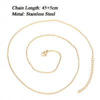 Stainless Steel Chain Necklace, with 1.97 extender chain, plated, fashion jewelry, more colors for choice, Length:17.72 Inch, Sold By PC
