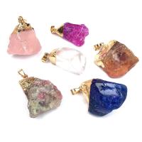 Agate Jewelry Pendants with Zinc Alloy Nuggets gold color plated fashion jewelry 15x30- Sold By PC