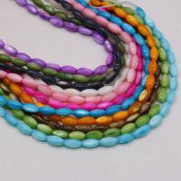 Perles de coquille colore naturelle, riz, DIY, plus de couleurs à choisir, 8x10mm, Vendu par 14.5 pouce brin