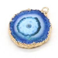 Agate Jewelry Pendants with Zinc Alloy irregular gold color plated fashion jewelry 20x25- Sold By PC