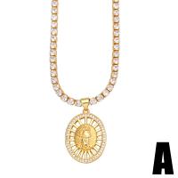 Cubic Zircon Micro Pave Brass Necklace gold color plated & micro pave cubic zirconia golden nickel lead & cadmium free Length 13.19 Inch Sold By PC