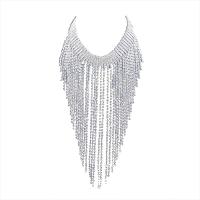 Fashion Fringe Necklace, Brass, with 3.9inch extender chain, plated, different styles for choice & for woman & with rhinestone, nickel, lead & cadmium free, 15mm, 145-200mm, Length:Approx 10.6 Inch, Sold By PC