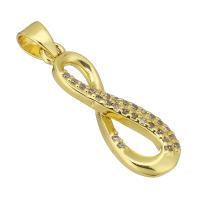 Cubic Zirconia Micro Pave Brass Pendant, gold color plated, micro pave cubic zirconia & hollow, 7x20x3mm, Hole:Approx 3mm, Sold By PC