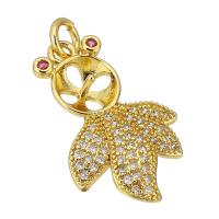 Cubic Zirconia Micro Pave Brass Pendant, Goldfish, gold color plated, micro pave cubic zirconia & hollow, 14x21x4mm, Hole:Approx 2mm, Sold By PC