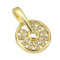 Cubic Zirconia Micro Pave Brass Pendant, gold color plated, micro pave cubic zirconia & hollow, 11x17x4mm, Hole:Approx 2mm, Sold By PC