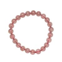 Strawberry Quartz Bracelet, Unisex & different size for choice, pink, 10mm, Sold By PC