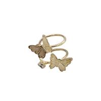 Fashion Earring Cuff and Wraps Zinc Alloy Butterfly plated for woman & with rhinestone 15mm Sold By Lot