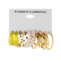 Zinc Alloy Earring Set with Plastic Pearl & Acrylic 5 pieces & for woman nickel lead & cadmium free Sold By Set