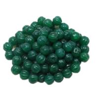 Natural Green Agate Beads Pumpkin Carved DIY green Sold By Lot