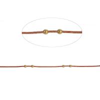 Mosiężny łańcuszek kulkowy, Mosiądz, łańcuszkiem, złoty, 10x4x2mm, długość 1 m, sprzedane przez m