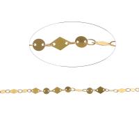 Brass Beading Chains, bar chain, golden, 9x6mm, Length:1 m, Sold By m