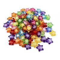 Bead i Bead Akryl perler, Stjerne, epoxy sticker, du kan DIY, flerfarvede, 11.28x11.23mm, 200pc'er/Bag, Solgt af Bag