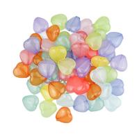 Perle acrylique, coeur, goutté d'époxy, DIY, couleurs mélangées, 13.76x13.92mm, 200PC/sac, Vendu par sac
