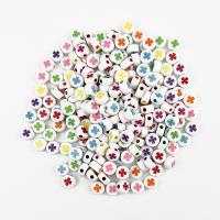 Plastic Beads, Flat Round, DIY, mixed colors, 6.80x3.70mm, 500PCs/Bag, Sold By Bag