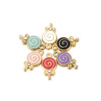 Tibetan Style Enamel Pendants, Lollipop, with rhinestone, more colors for choice, 10x18mm, Sold By PC