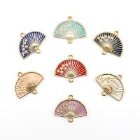 Tibetan Style Connector, Fan, enamel, more colors for choice, 20x24mm, Sold By PC