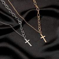 Zinc Alloy Jewelry Necklace Cross plated fashion jewelry & for woman 18mm Length 16.54 Inch Sold By PC