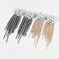 Fashion Fringe Earrings Zinc Alloy with acrylic rhinestone fashion jewelry & for woman & with rhinestone Sold By Pair