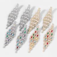 Rhinestone náušnice, Zinek, módní šperky & pro ženy & s drahokamu, více barev na výběr, 88x25mm, Prodáno By Pair