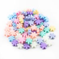 Solid Color Akril gyöngyök, Hópehely, DIY, kevert színek, 13x13mm, 200PC-k/Bag, Által értékesített Bag