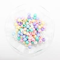 Volltonfarbe Acryl Perlen, DIY, gemischte Farben, 6.50x7.50mm, Bohrung:ca. 4mm, 500PCs/Tasche, verkauft von Tasche
