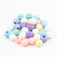 Solid Color Akril gyöngyök, DIY, kevert színek, 9x9.50mm, Lyuk:Kb 3.5mm, 100PC-k/Bag, Által értékesített Bag