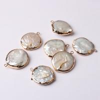 Freshwater Pearl Pendants with Brass gold color plated DIY 20-25mm Sold By PC