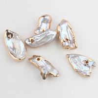 Freshwater Pearl Pendants with Brass gold color plated DIY 8*7mm-22*11mm Sold By PC