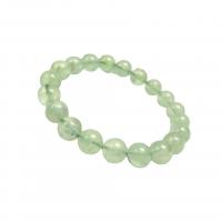 Natural Prehnite Bracelet Round Unisex light green Sold Per 18 cm Strand