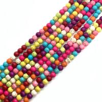 Türkis Perlen, rund, DIY & verschiedene Größen vorhanden, gemischte Farben, verkauft per ca. 18 ZollInch Strang
