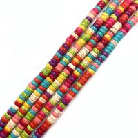 Türkis Perlen, Rondell, DIY & verschiedene Größen vorhanden, gemischte Farben, 3x6mm, verkauft per ca. 15 ZollInch Strang