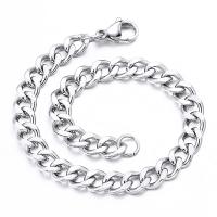 Stainless Steel Chain Necklace, Unisex & different size for choice, original color, Sold By PC