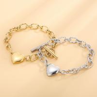 Titanium Steel Bracelet & Bangle, Heart, plated, for woman, more colors for choice, 14mm, Length:Approx 7.87 Inch, Sold By PC