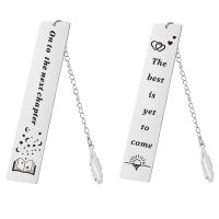 Stainless Steel Bookmark, Rectangle, original color, 26x130mm, Sold By PC