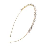 Hair Bands Zinc Alloy with Plastic Pearl plated with rhinestone nickel lead & cadmium free 114mm Sold By PC