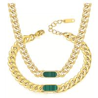 Titanstahl Halskette, mit Verlängerungskettchen von 1.97, goldfarben plattiert, Modeschmuck & verschiedene Stile für Wahl, keine, 7mm, Länge:16.54 ZollInch, verkauft von PC
