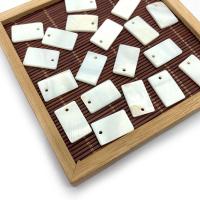 Shell Pendants, Freshwater Shell, Rectangle, DIY, white, 12x18mm, Sold By PC