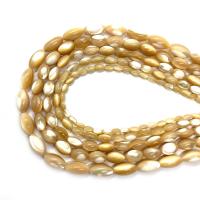 Natural Yellow Shell Beads, Rice, DIY & different size for choice, yellow, 3-12mm, Sold Per 14.96 Inch Strand