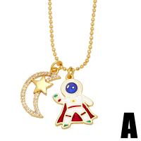 Cubic Zircon Micro Pave Brass Necklace gold color plated & enamel golden nickel lead & cadmium free Length 17.32 Inch Sold By PC