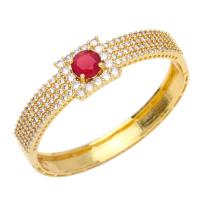 Brass Bangle, gold color plated, fashion jewelry & micro pave cubic zirconia, more colors for choice, nickel, lead & cadmium free, 70x16mm, Sold By PC