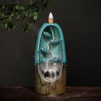 Backflow Incense Burner, Porcelain, handmade, for home and office & durable, 85x75x200mm, Sold By PC