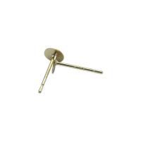 Brass Earring Stud Component Round plated DIY nickel lead & cadmium free 12mm Sold By PC